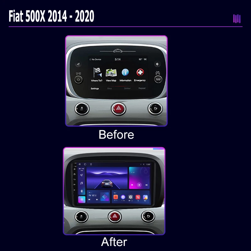 Android Car Radio Multimedia player for Fiat 500X 2014 2020 stereo GPS Navigation Stereo Screen Video Tape Recorder Carplay 4G