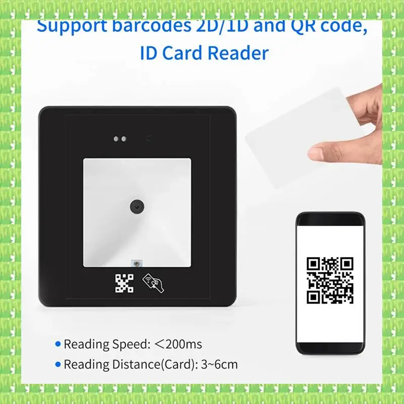 

Dynamic Qr Code Access Control Reader Access Control Rfid Card Reader Mobile Phone Card Barcode Scanner Easy To Use ID