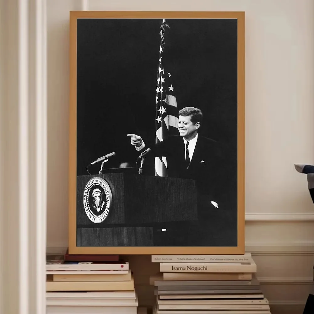 خمر كينيدي خطاب قماش جدار الفن التاريخ الرئاسي صورة ديكور المنزل هدية الرجعية الأمريكية السياسية أيقونة ملصق