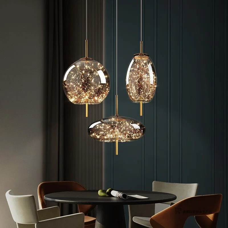 

Modern luxury designer high-end glass headboard, personalized art bar restaurant chandelier