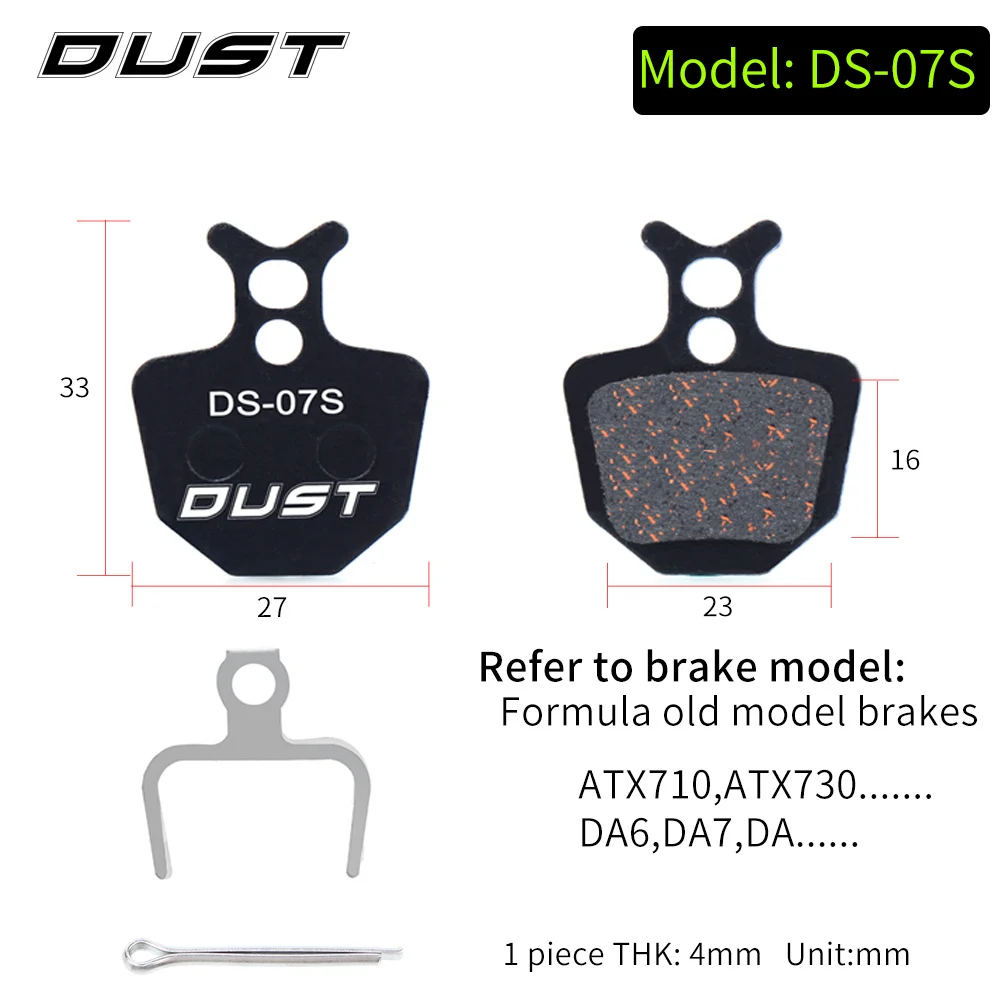 DUST 1 Paar Halbmetall-Fahrrad-hydraulische Scheibenbremsbelag MTB Mountainbike-Teile für SHIMANO XT XTR M315 SRAM Avid BB5 BB7 E1 E3