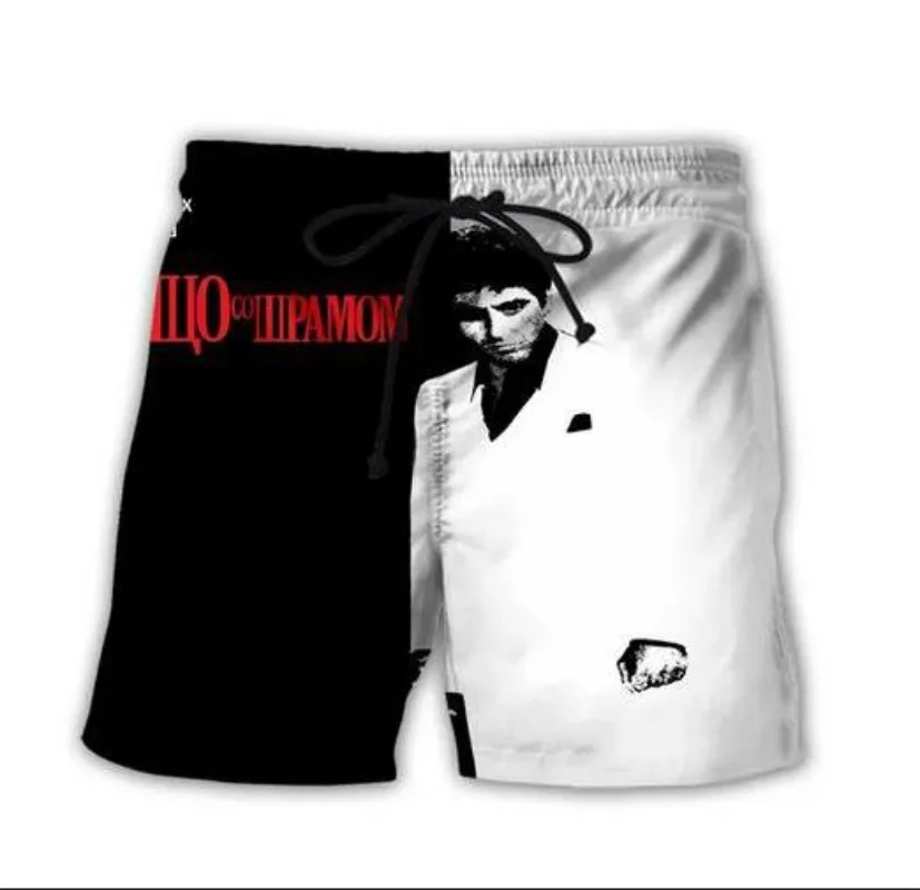 New Men/Women Scarface Art 3D Printed Casual Shorts Fashion Streetwear Men Loose Sporting Shorts D08