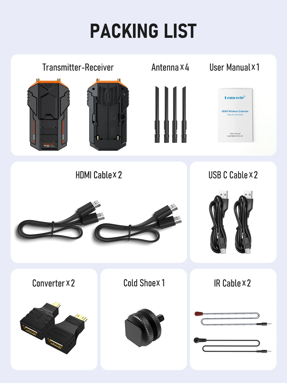 Lemorele Wireless HDMI Extender Kit 200M 5.8Ghz Wireless HDMI Video Transmitter Receiver Wireless Video Adapter For Camera Lapto