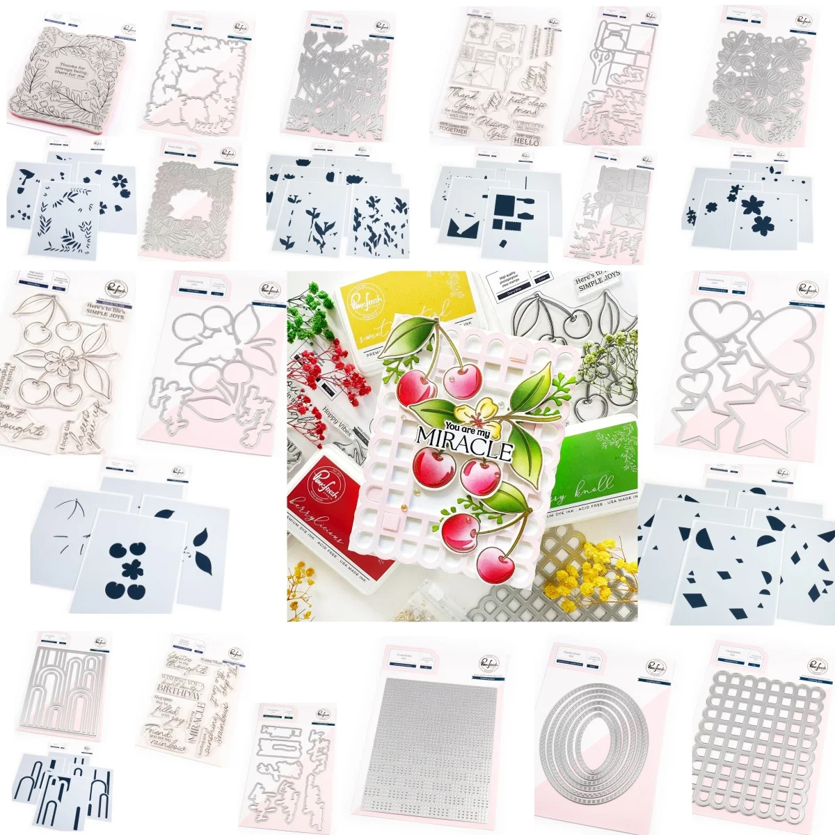 

Floral Field Cherry Envelope Tool Clear Stamps Metal Cutting Dies Stencil Hot Foil DIY Scrapbook Craft Gift Card 2025 Pure Bliss
