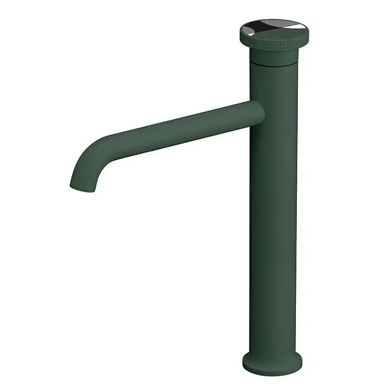 All-copper basin, faucet on and off the stage basin, hot and cold water Jieshi floor, column basin faucet