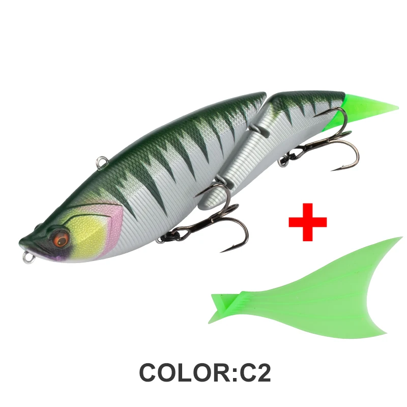 OBSESSION DAVINCI 2-teiliger Gelenk-Swimbait Angelköder 19cm 55g Schwimmender Vibrations-Segmentköder Großer Köder Wobbler Weichschwanz-Köder