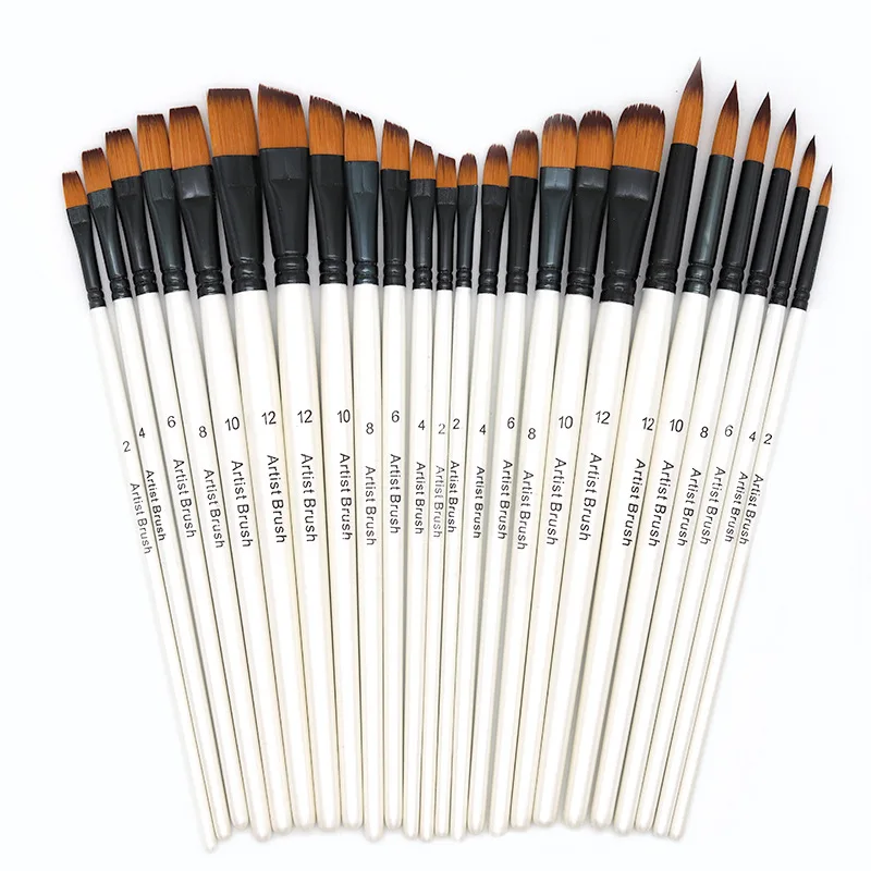 6pcs Artist Paint Brushes Set Synthetic Nylon Tip for Acrylic Oil Watercolor Acrylic Painting for Body Face Rock Canvas Painting