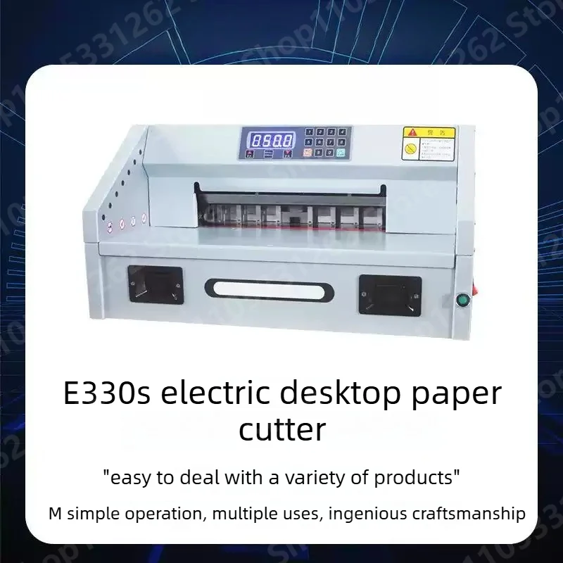 New E330S Desktop electric paper cutter CNC automatic paper cutting tender trimming office heavy automatic cutting machine 120w