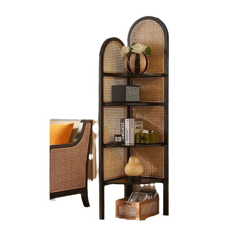

*Solid Wood Household Small Apartment Against The Wall Corner Cabinet Homestay Simple Multi-layer Storage Corner Cabinet Storage