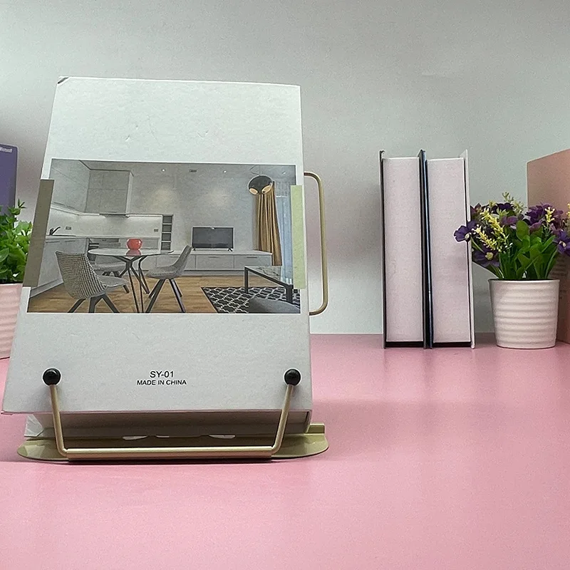 الحديد قابل للتعديل حامل القراءة معكرون اللون القراءة الرف المحمولة للطي كتاب حامل منظم مكتب مكتب الملحقات #3