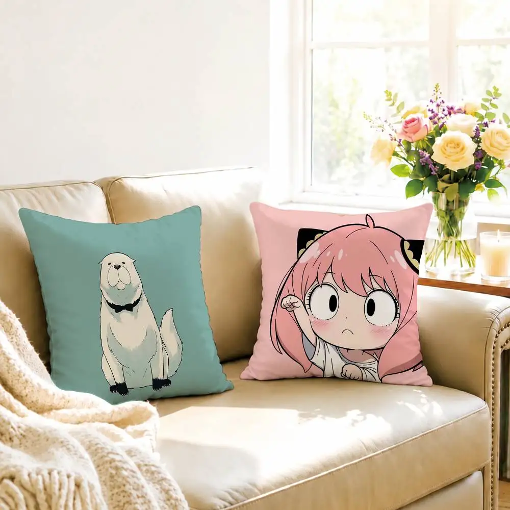 A-Anime Anya ForgerES Square Double-Sided printed Pillow Case Bedroom Bedside Pillow Sofa Cushion Cover Gift