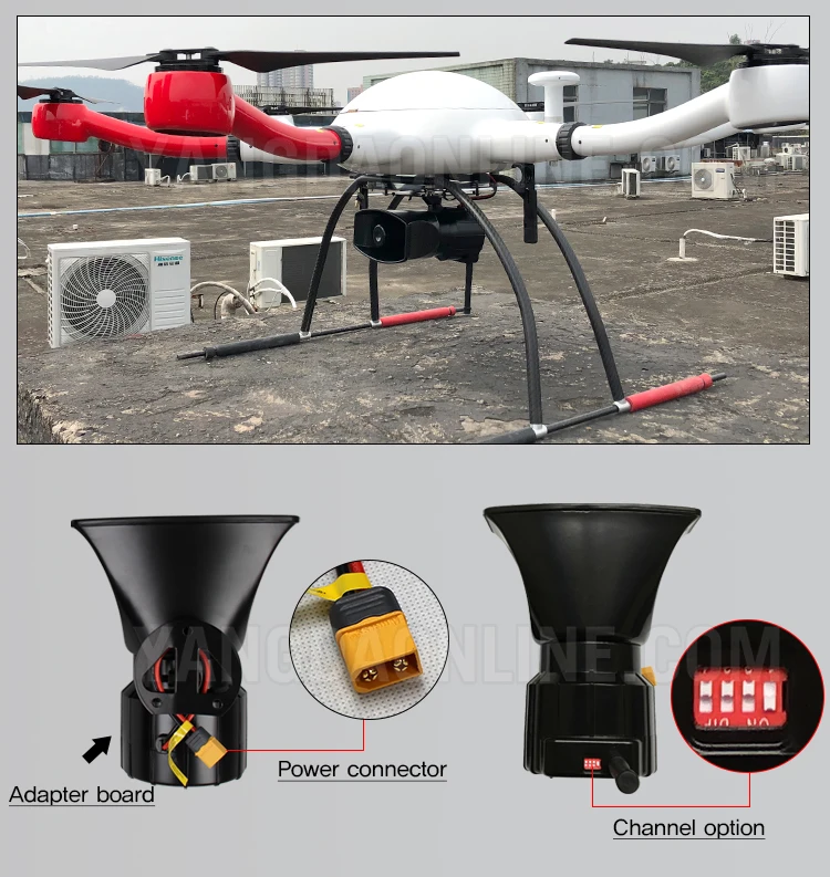 10KM Wireless Drones Megaphone Audio Amplifier for Search and Rescue