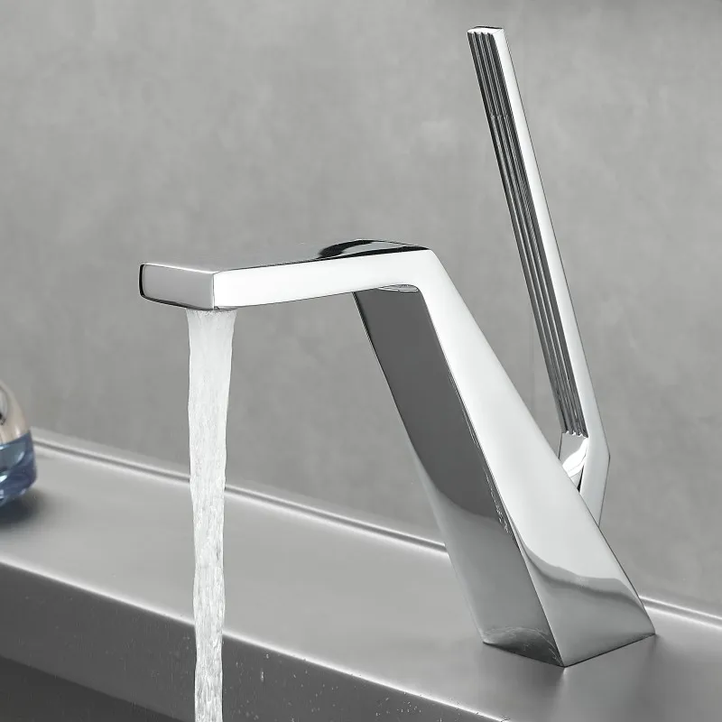 

Becola Basin Faucet Black/Chrome Face Single Handle Deck Mounted Sink Taps Cold and Hot Mixer for Bathroom Crane Faucets