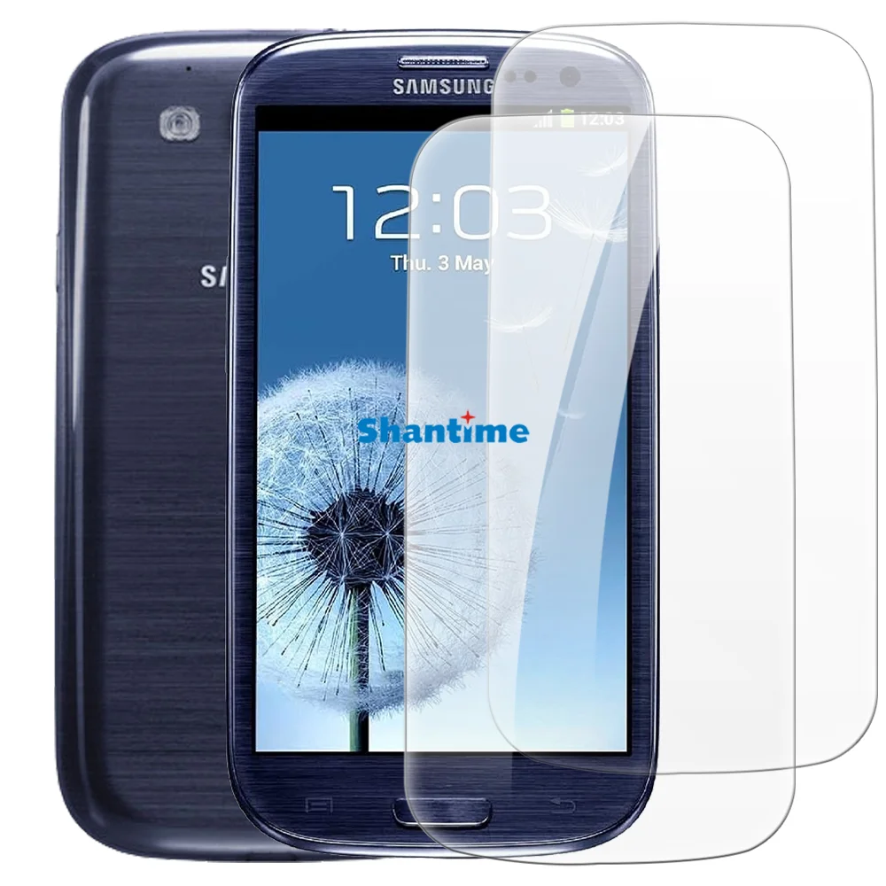 Soft Case + 2 Pack Tempered Glass Screen Protectors for Samsung Galaxy S3 i9300, S3 Galaxy S III i9308 Full-Body Protection