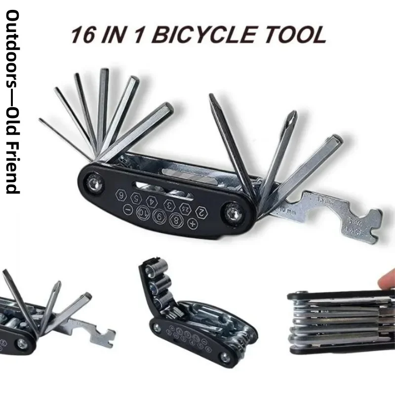 

New 16 in 1 Mountain Bike Portable Socket Multipurpose Wrench Bicycle Multi Tool Screwdriver Motorcycle Bicycle Repair Tools