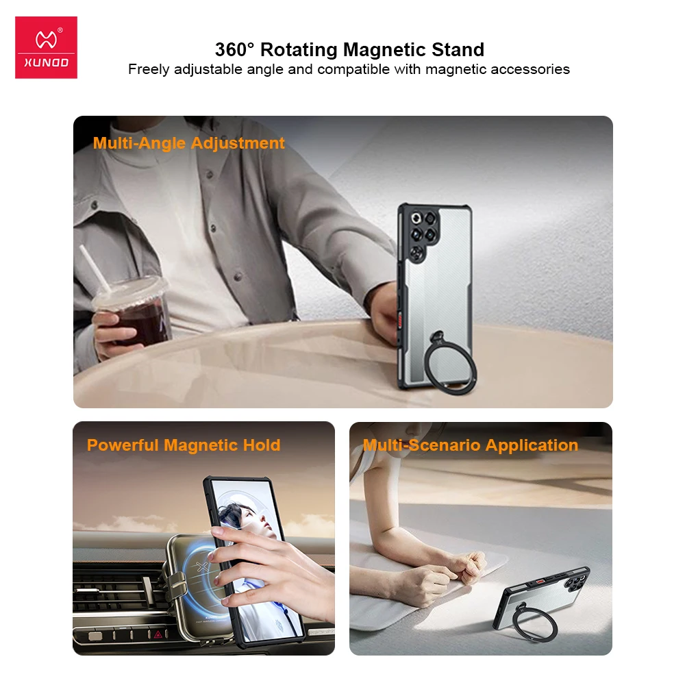 Etui z magnetycznym uchwytem Xundd do Nubia Red Magic 11 Pro Plus 11 Air /9 10 Pro Plus, ochrona przed upadkiem dzięki poduszkom powietrznym, ochrona aparatu — zdjęcie produktu 5
