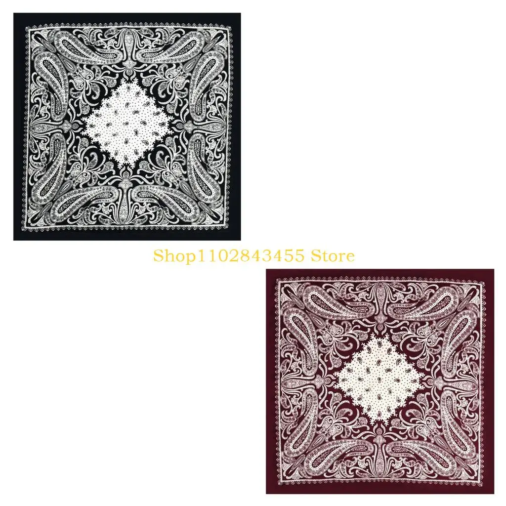 49MC Stylish Women's Neck Wrap Square Neckerchief Stylish Cashew Scarf for Commuting, Social Gatherings, and Vacation