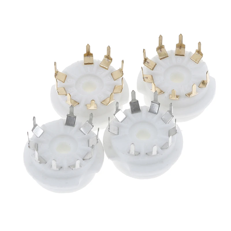 Base de válvula de soquete de tubo cerâmico pcb banhado a ouro 9 pinos 1 peça para 12ax7 12au7 ecc83