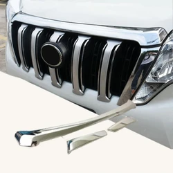 For Toyota Land Cruiser Prado FJ150 2014 2015 2016 2017 ABS Chrome Front Bumper Grille Hood Engine Cover Trim Car Accessories