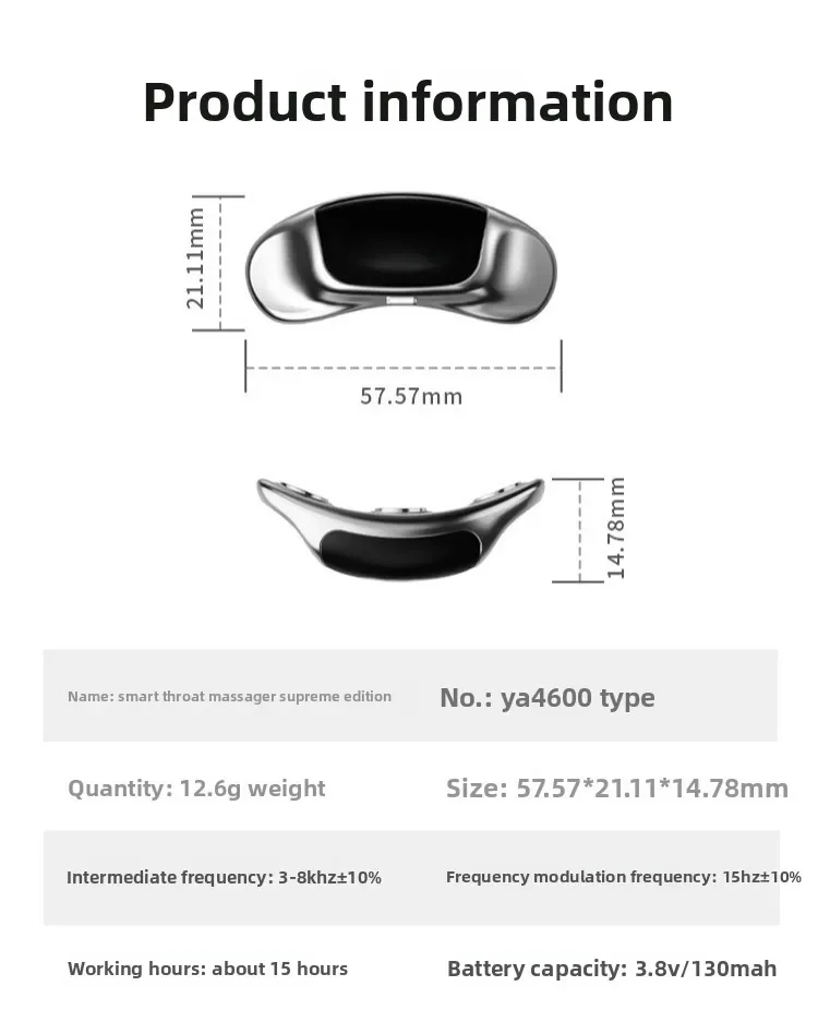 YA4600 AI  Throat Massager, Smart Sleep Device with Breathing Tracking Algorithm