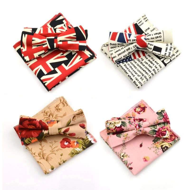 한국 포켓 스퀘어 활 넥타이 세트, 만화 지도, 캐슈 꽃, 나비 넥타이, 남성용 손수건, 비즈니스 웨딩 장식