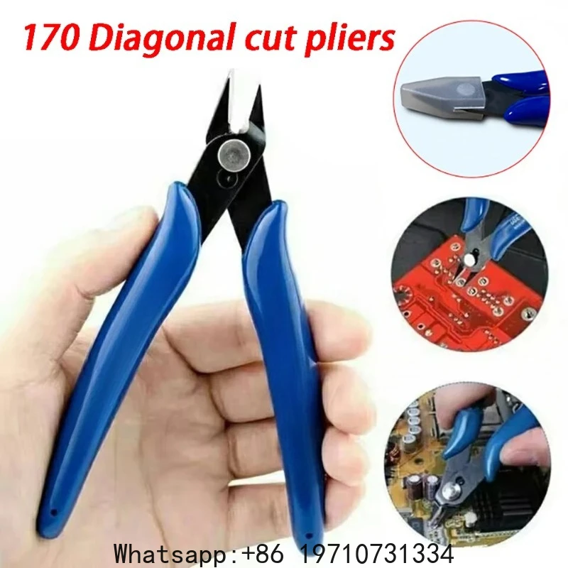

170 Scissors Blue Diagonal Pliers Electronic Pliers Plastic Water Nozzle Pliers DIY Trimmer Diagonal Side Cutting Pliers