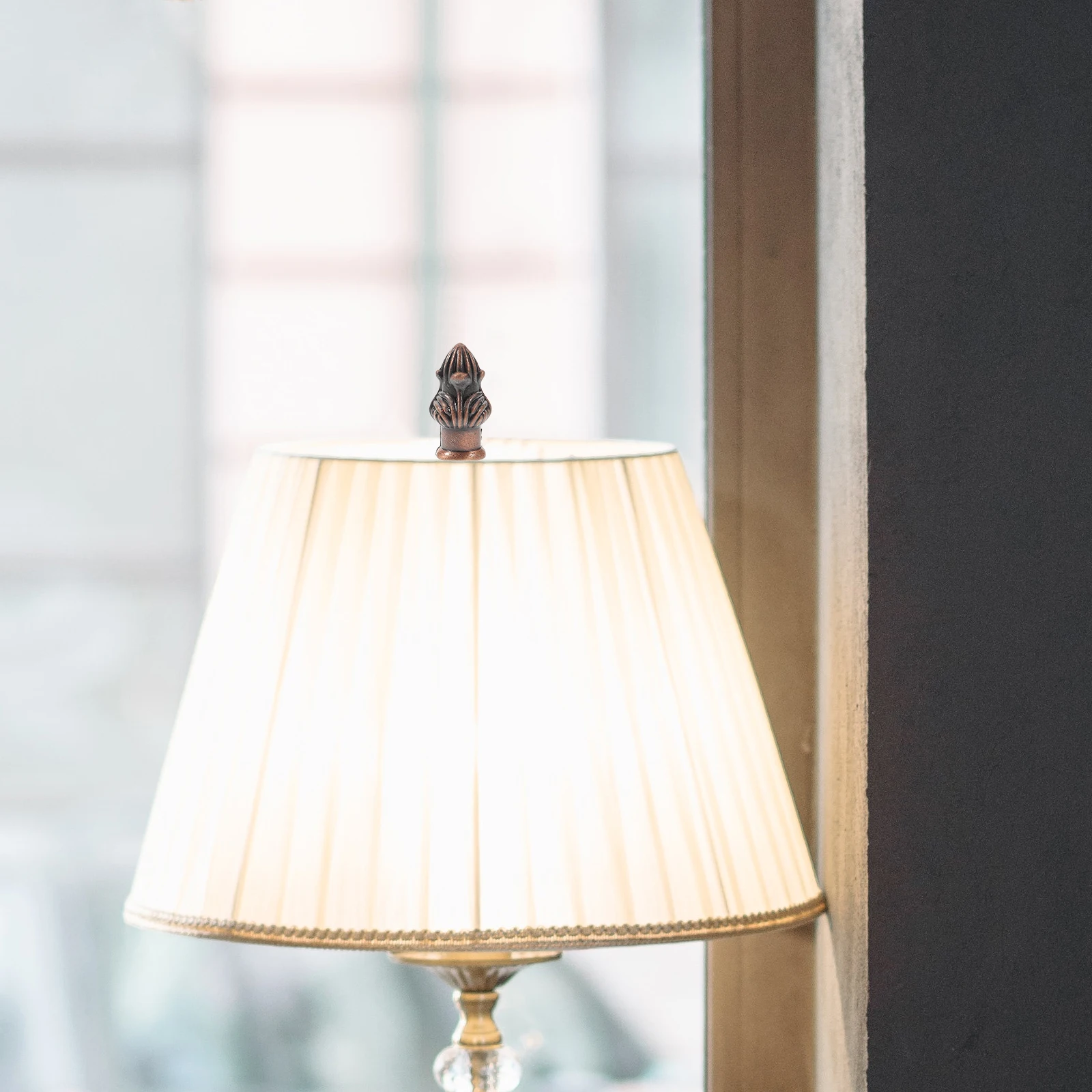 

6pcs Finial Knob Light Screw Cap Decor For Chandelier Table Harp Finials Tapped Solid Brass Style Light Decoration