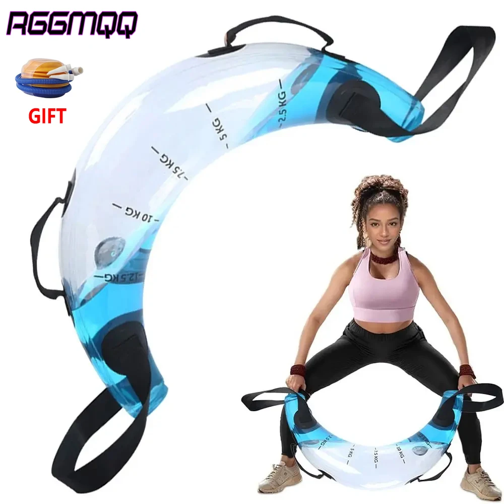 Transparent Aqua Bag Weights,Reusable Fillable Water Weights for Home Workout,Adjustable & Portable Foldable Fitness Equipment