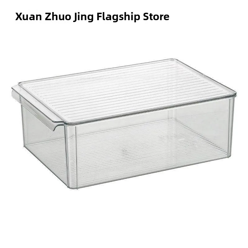 

Transparent Desktop Storage Box Kitchen Cosmetics Mask Organizer Snack Basket Home Utility Container PET Material