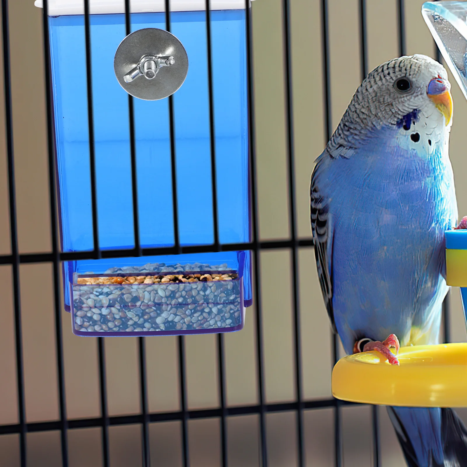 

Practical Bird Cage Feeder Small Size Moderate Capacity Easy Assemble Automatic Feed Birds Food Holder Decorative