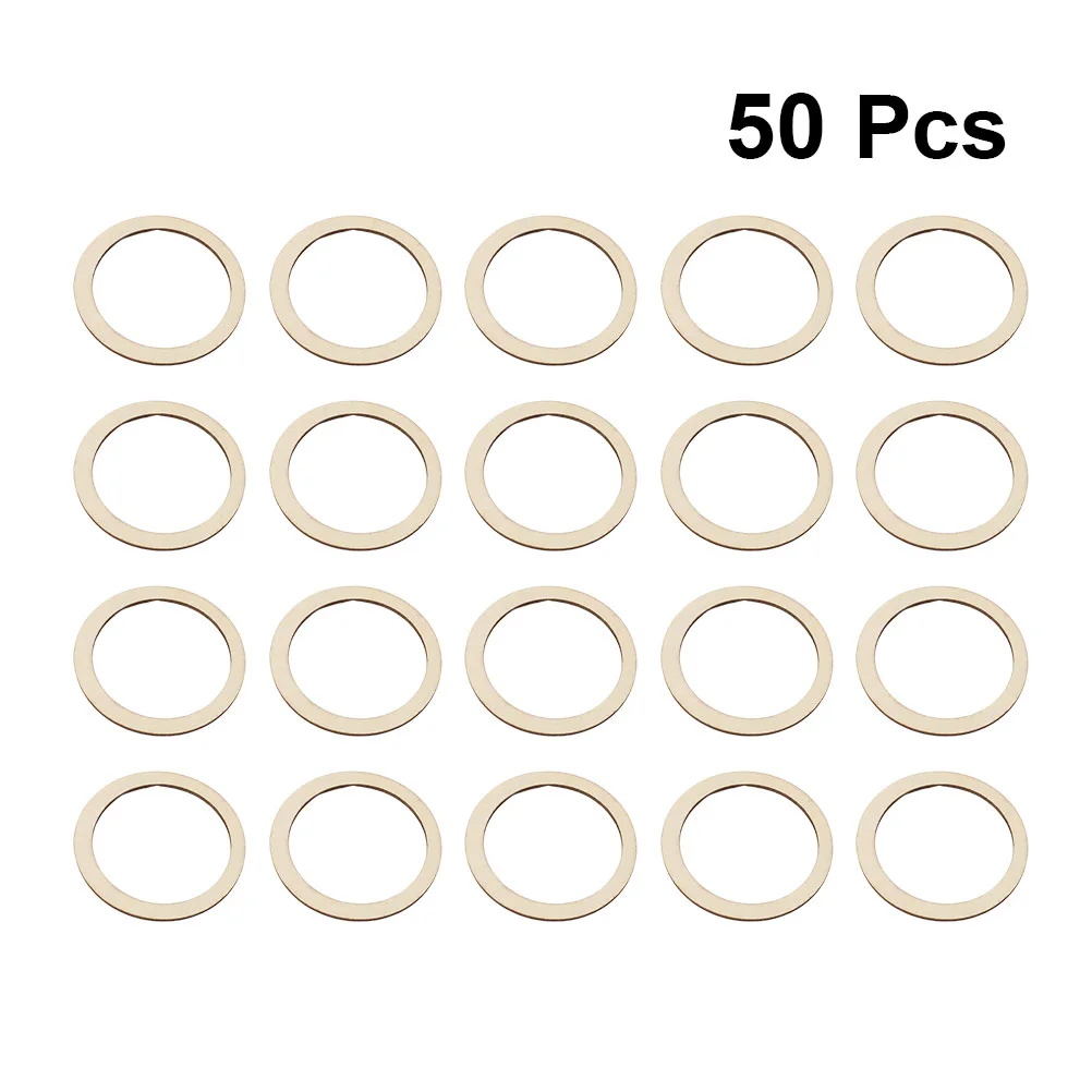 50 Pcs Pendant Connectors DIY Round Wood Disc Decorations Educational Playthings Toy