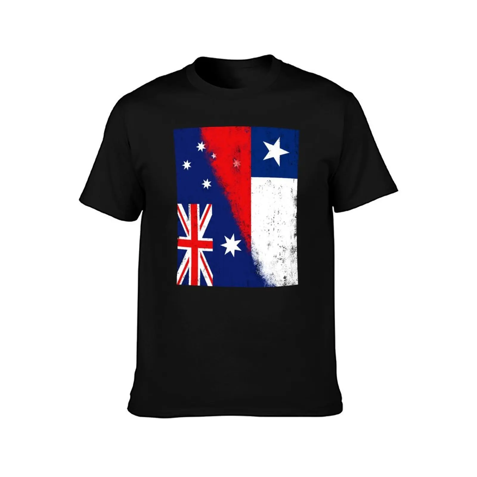 Australia and Chile, Chilean and Australian Flags, Banderas de Chile y Australia T-Shirt, Summer Casual Cotton Tee, 100% Cotton