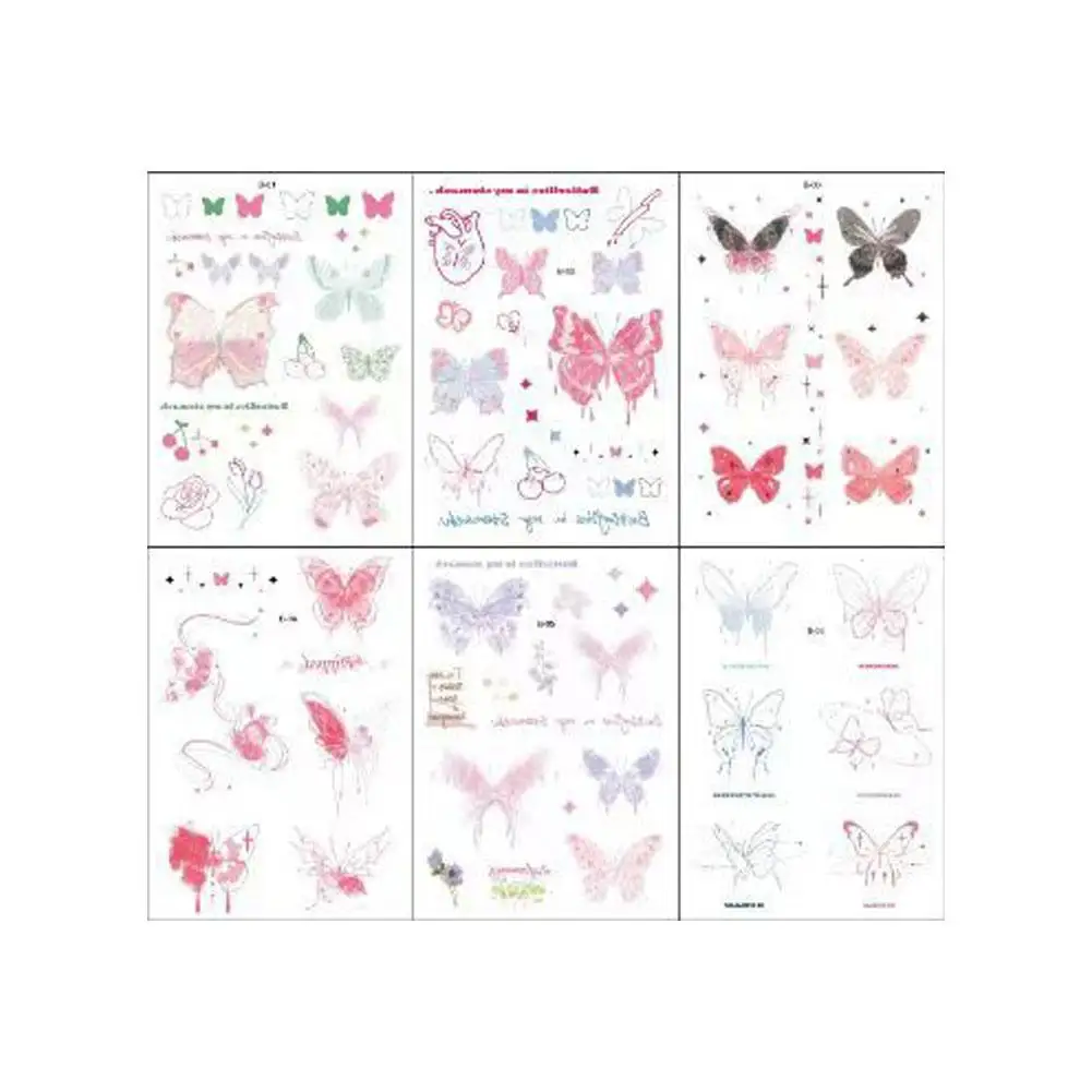 Waterdichte Roze Vlinder Tijdelijke Tattoo Sticker Lichaam Vrouwen Zelfklevende Tattoo Stickers Decoratie Self Arts Lang Ma Q0b7