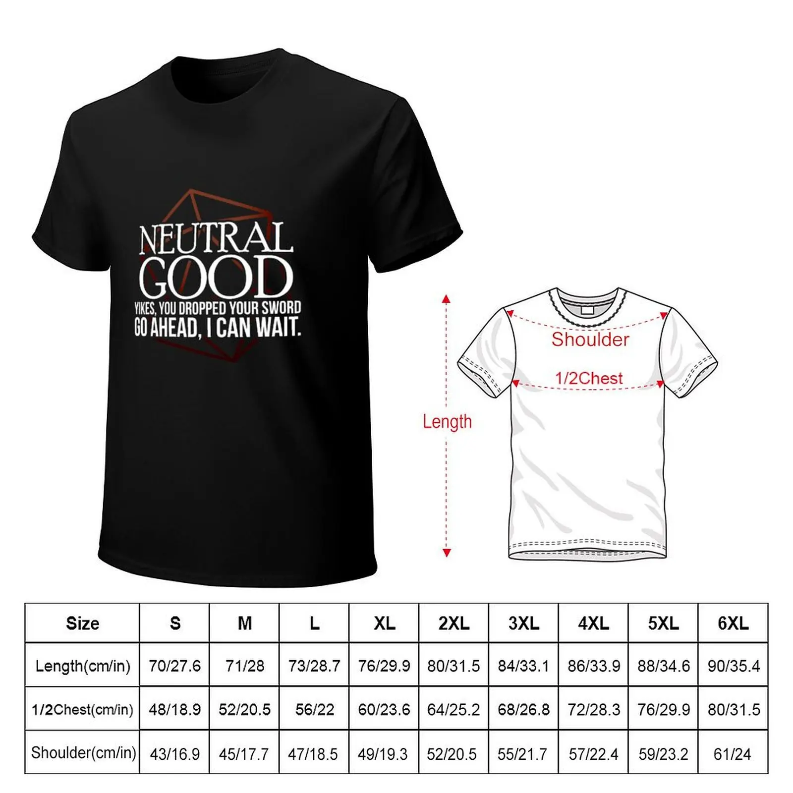 Neutral Good Character Alignment T-Shirt Plus Size Simple Casual Top