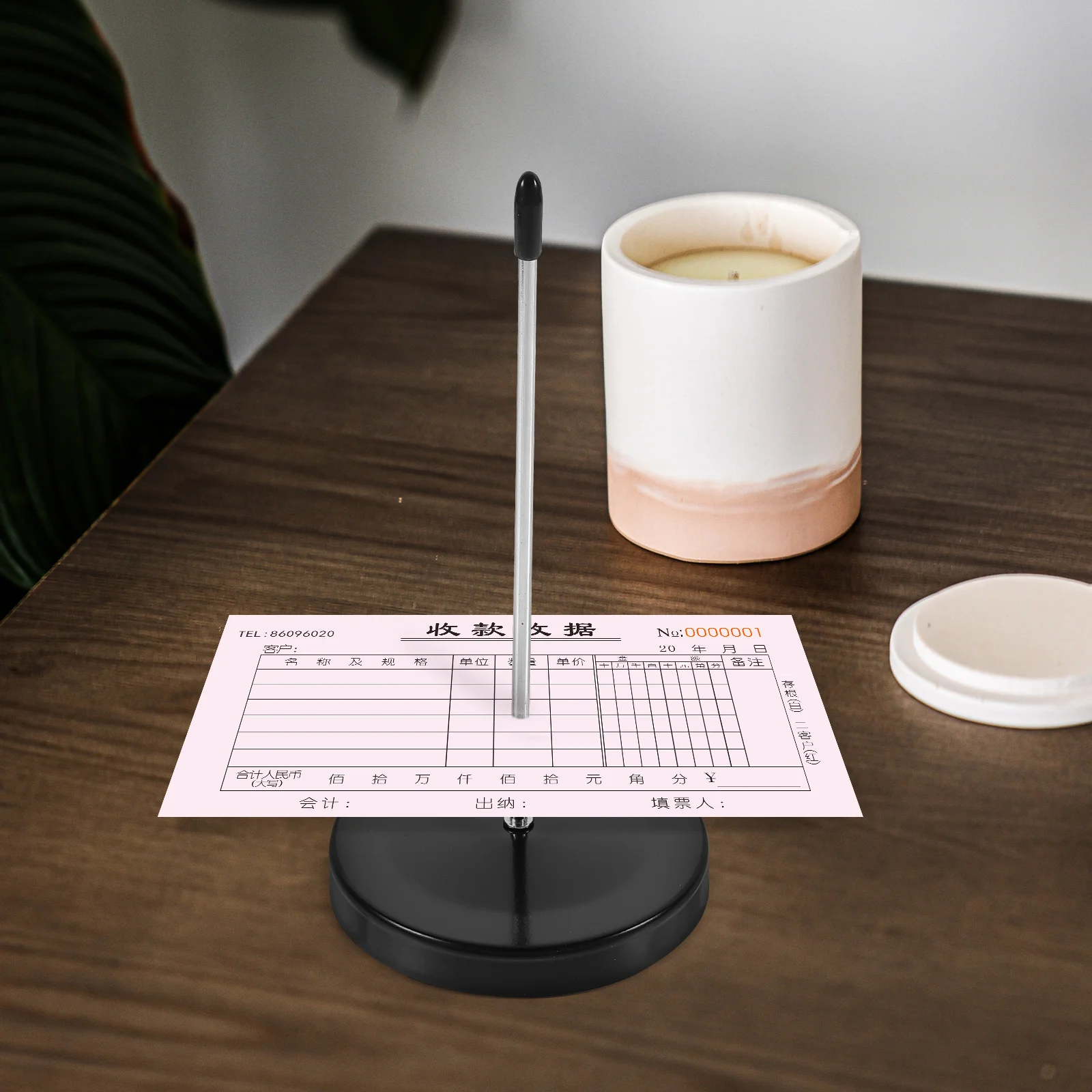 Bill Holder Desk Straight Rod, Receipt Table Number Folder, Verifique o grampo do eixo