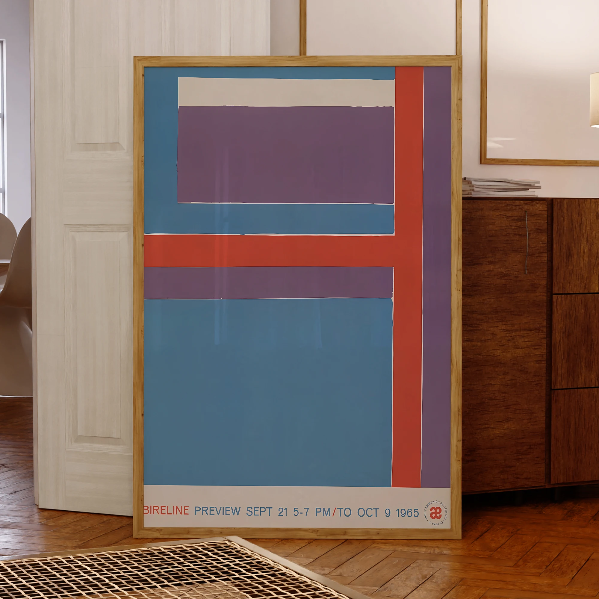 Modern George Bireline 1965 Vintage Exhibition Wall Art Pict