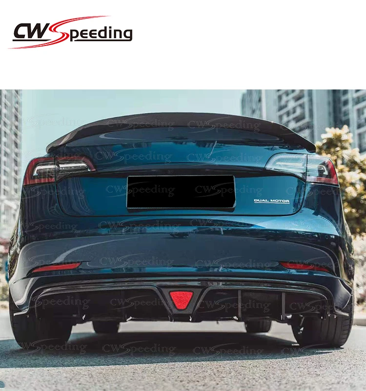 

2016-2018 CWS STYLE CARBON FIBER REAR DIFFUSER REAR BUMPER LIP REAR LIP FOR TESLA MODEL 3