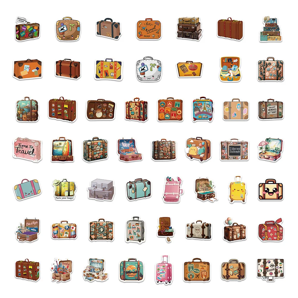 สติกเกอร์ลายการ์ตูนตลกๆ สไตล์เรโทร 54 ชิ้น สำหรับตกแต่งกล่องเครื่องเขียน แก้วน้ำ สมุดภาพ กันน้ำ ของเล่น