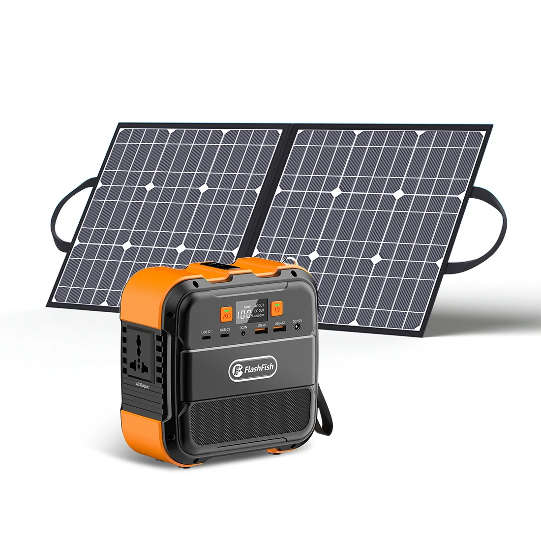 

120W Solar Power Station Set With 50W Charger 18V Panel 97.68Wh 26400mAh Generator 220V AC Backup Kit