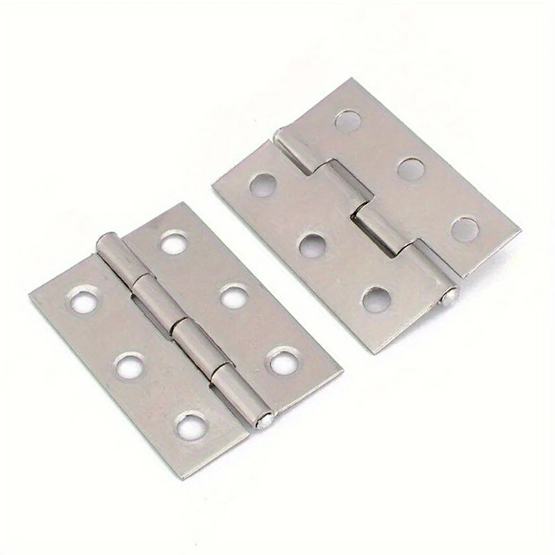 10pcs Stainless Steel Door Hinges Cabinet Doors Windows Wooden Box Flat Hinge Home Furniture Hardware Accessories