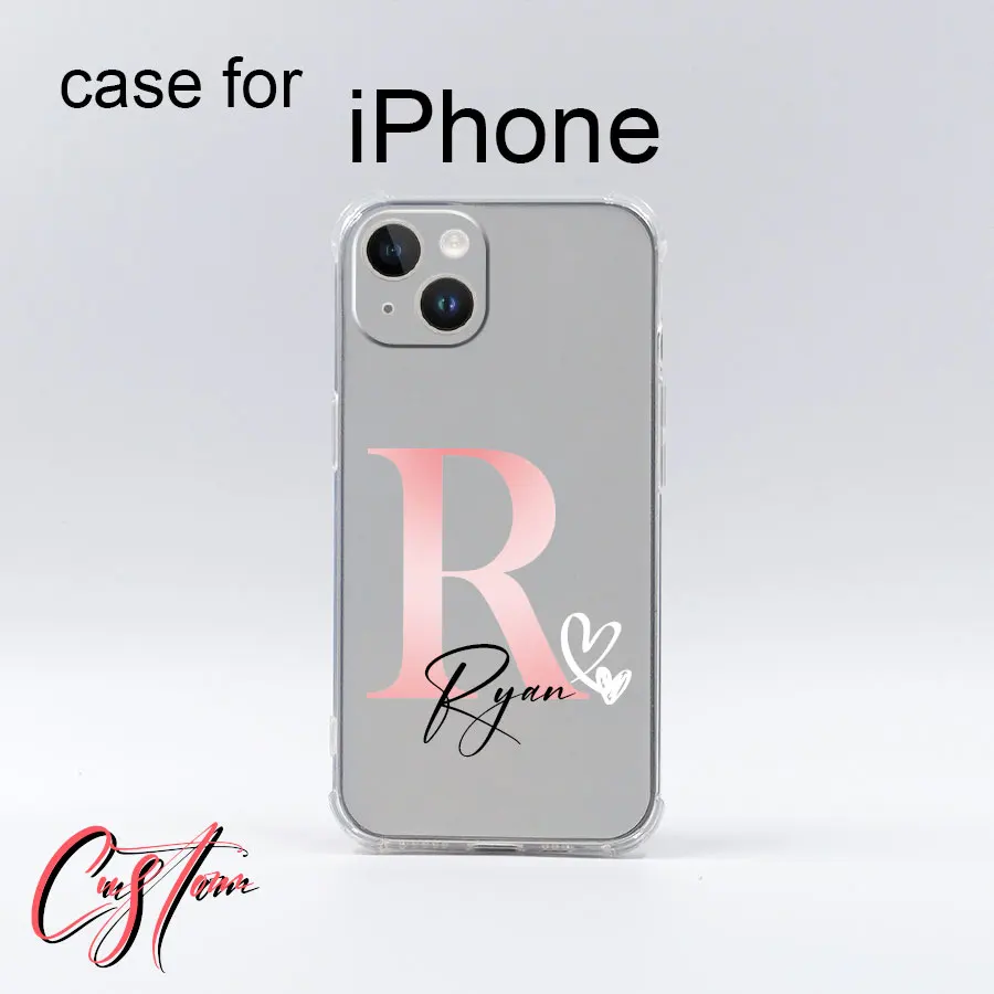 

Custom Text Name Case For iPhone 14 15 13 12 11 Pro Max Mini XS XR X 6 6S 8 7 Plus Cover Silicone Transparent Clear Personalized