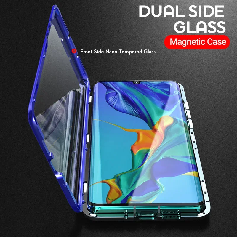 Double Side Glass Magnetic Metal Case For Samsung Galaxy S8 S9 S10 Plus S20 Ultra Note20 10 A10 A50 A70 A11 A51 A71 A91 M31 Case