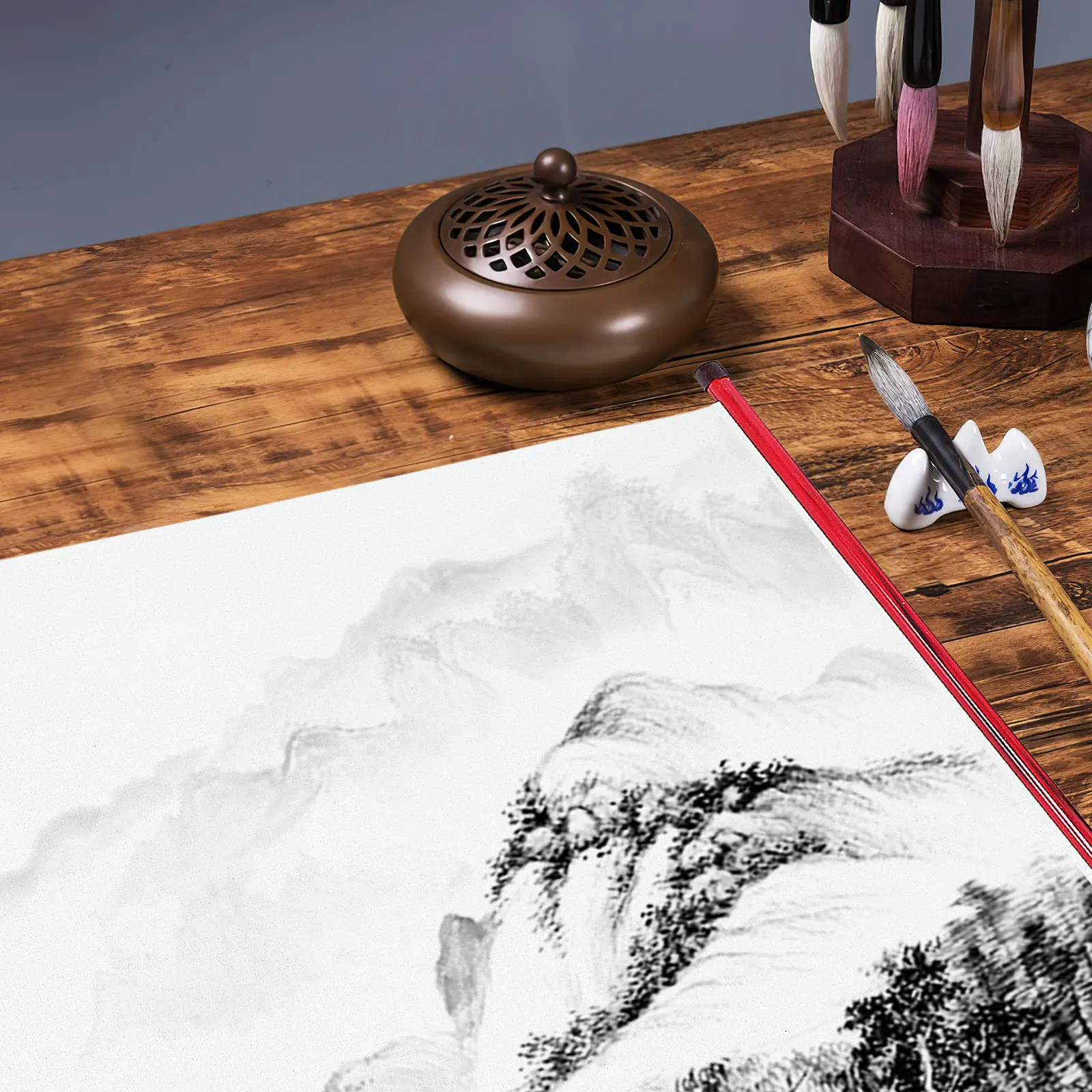 

Blank Art Scroll Water Writing Calligraphy Practice Cloth Reusable Traditional Painting Paper for Adults Learning