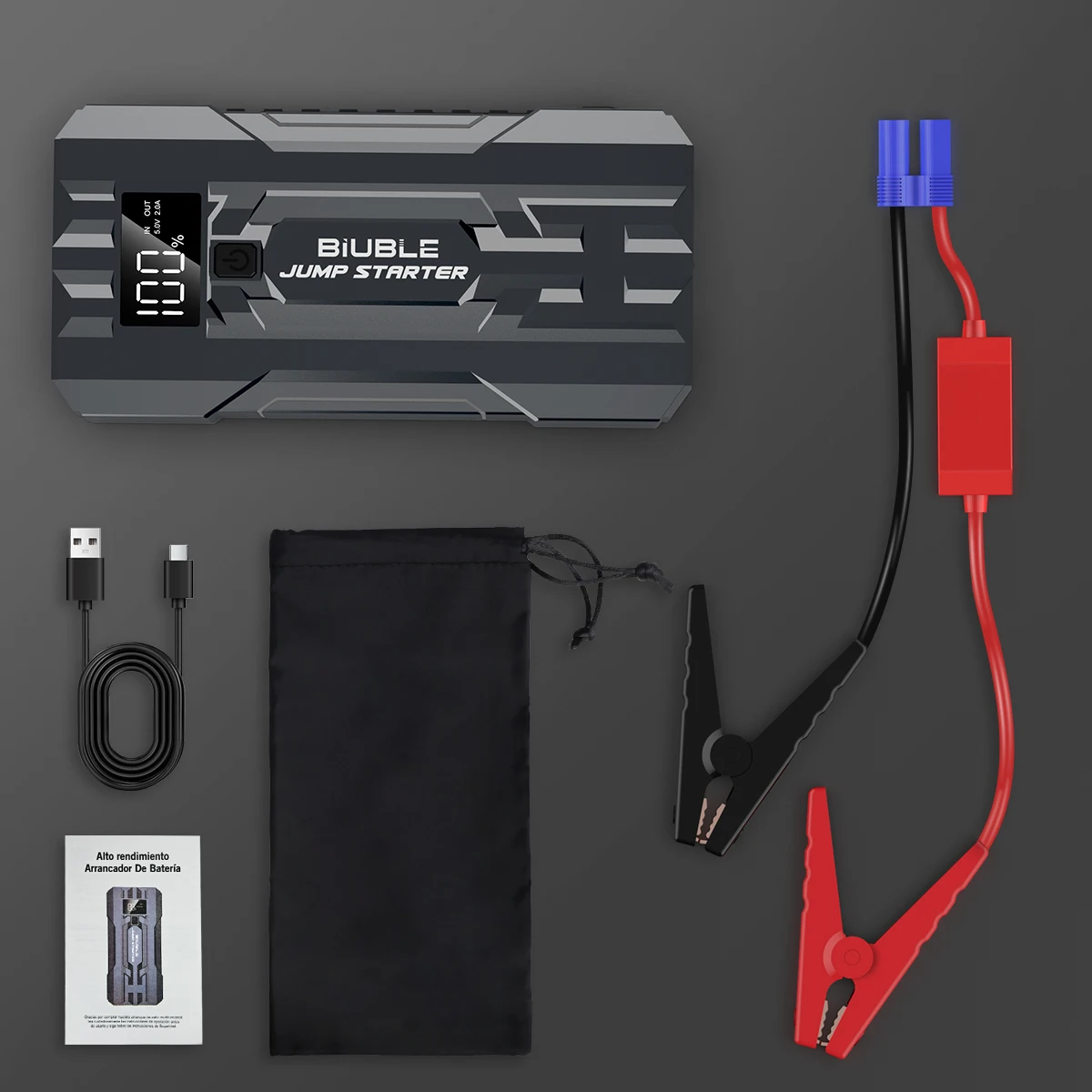 3000A Peak Car Jump Starter, 20000mAh Portable Power Supply, Car Battery Jump Starter, Portable Car Battery Jump Starter, Equipped with Smart Safety Jumper Cable, Includes LED Lighting and Safety Protection Functions - view 8