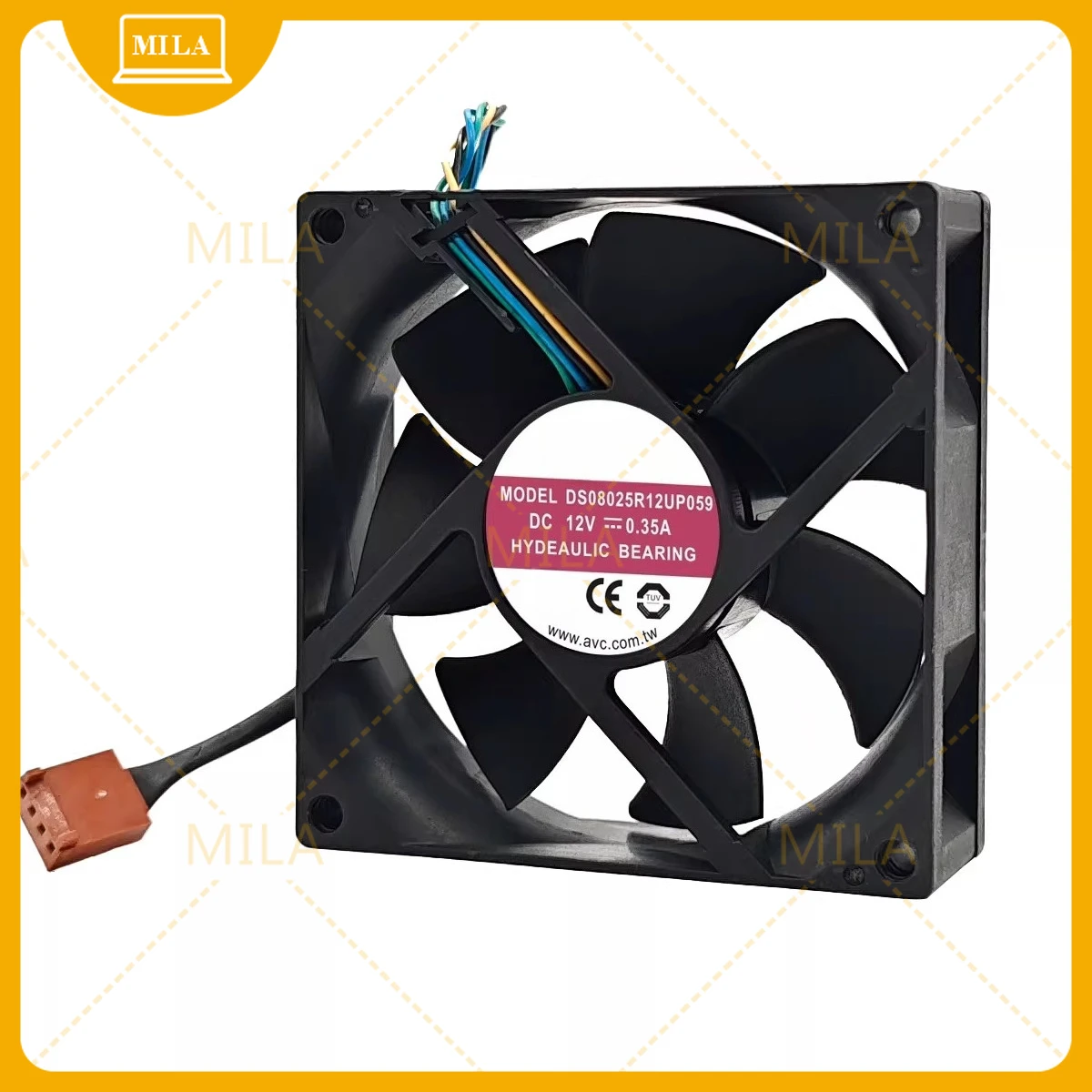 New For AVC 8cm cpu fan, silent 4-wire temperature control speed regulation 8025 chassis cooling fan, hydraulic bearing