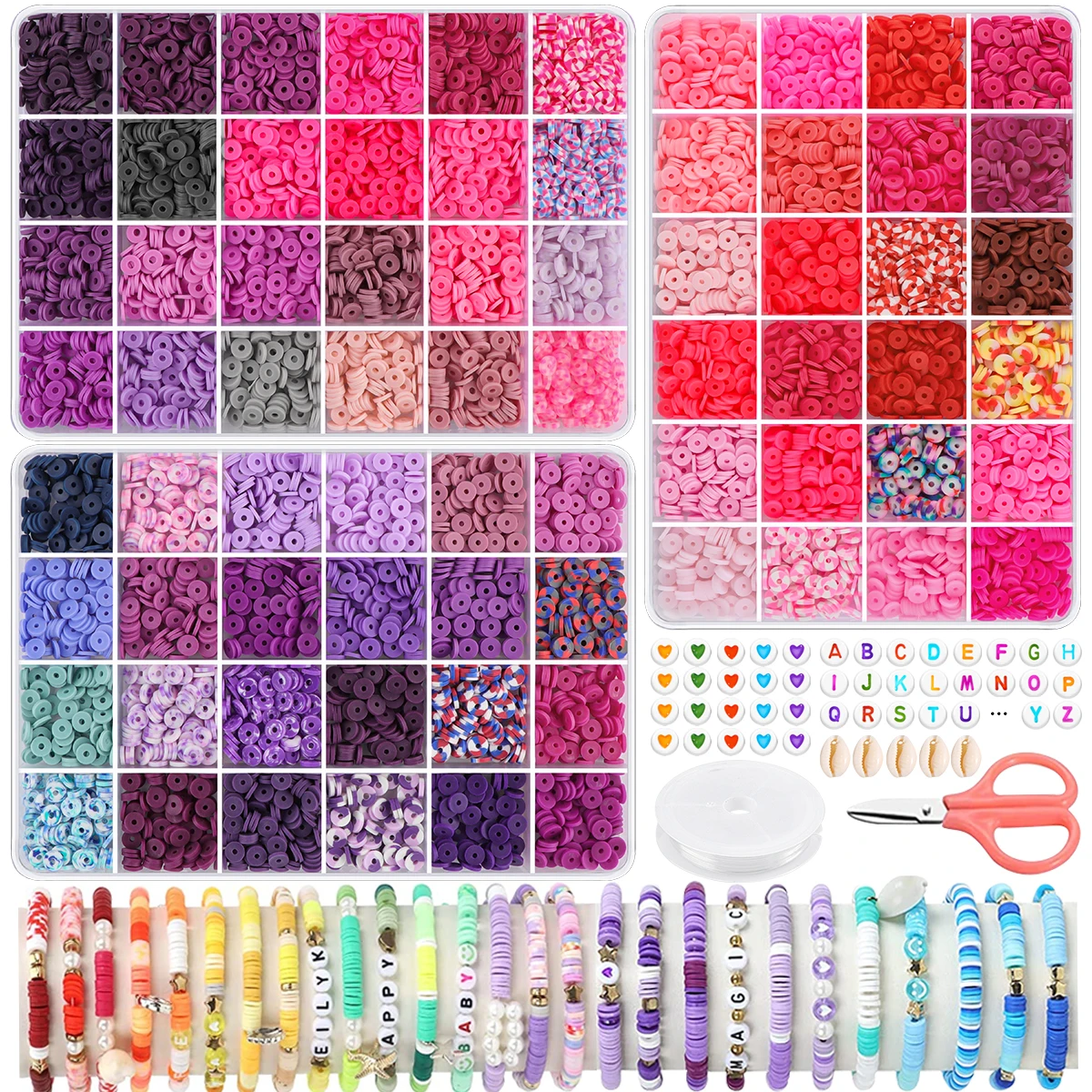 

7200pcs DIY Soft Pottery Making Kit, DIY Crafting Your Own Unique Bracelets, Necklaces, Earrings, Experience the Fun of Hands on