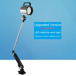 Lampe LED étanche pour allumer es-outils CNC, 12W, bras long pliant, résistant à la pression, lampe de travail durable, tête de lampe en alliage d'aluminium