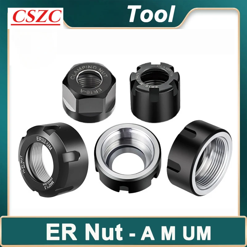 

ER8 ER11 ER16 ER20 ER25 ER32 ER40 NUT A M UM ER CNC Nut Engraving Machine ER Collet Nut for Tool Holder Lathe Tools