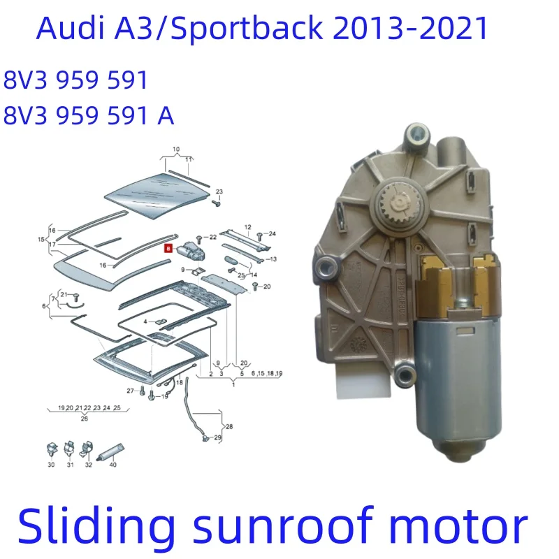 Sliding sunroof motor For Audi A3/Sportback Golf/R32/GTI/Rabbit 2013-2021 Brand new and authentic 8V3959591 8V3959591A