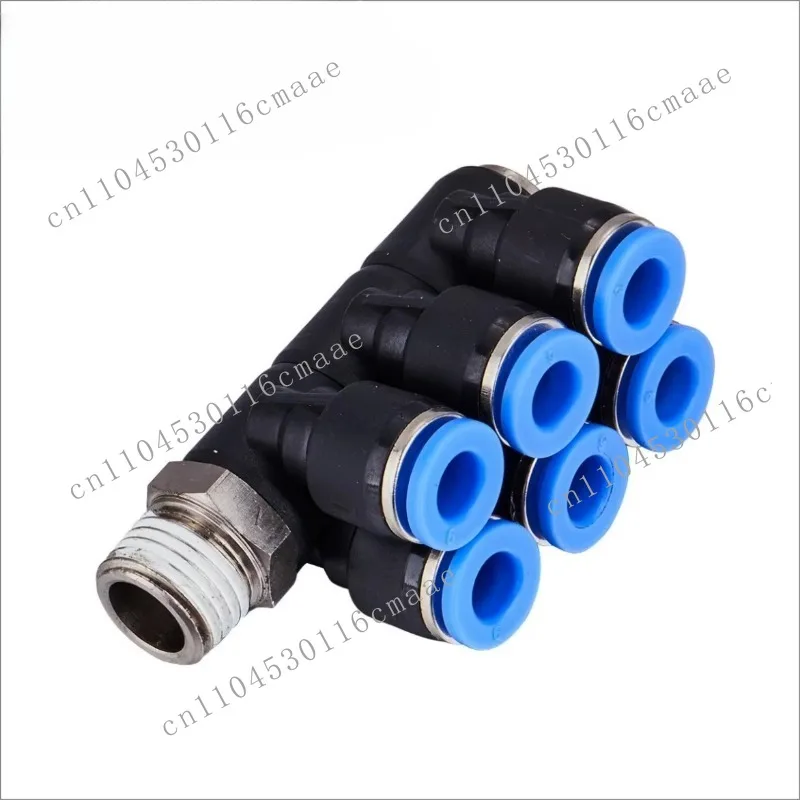 Industrial machinery pneumatic quick-connect double-tube three-series right-angle air accessories